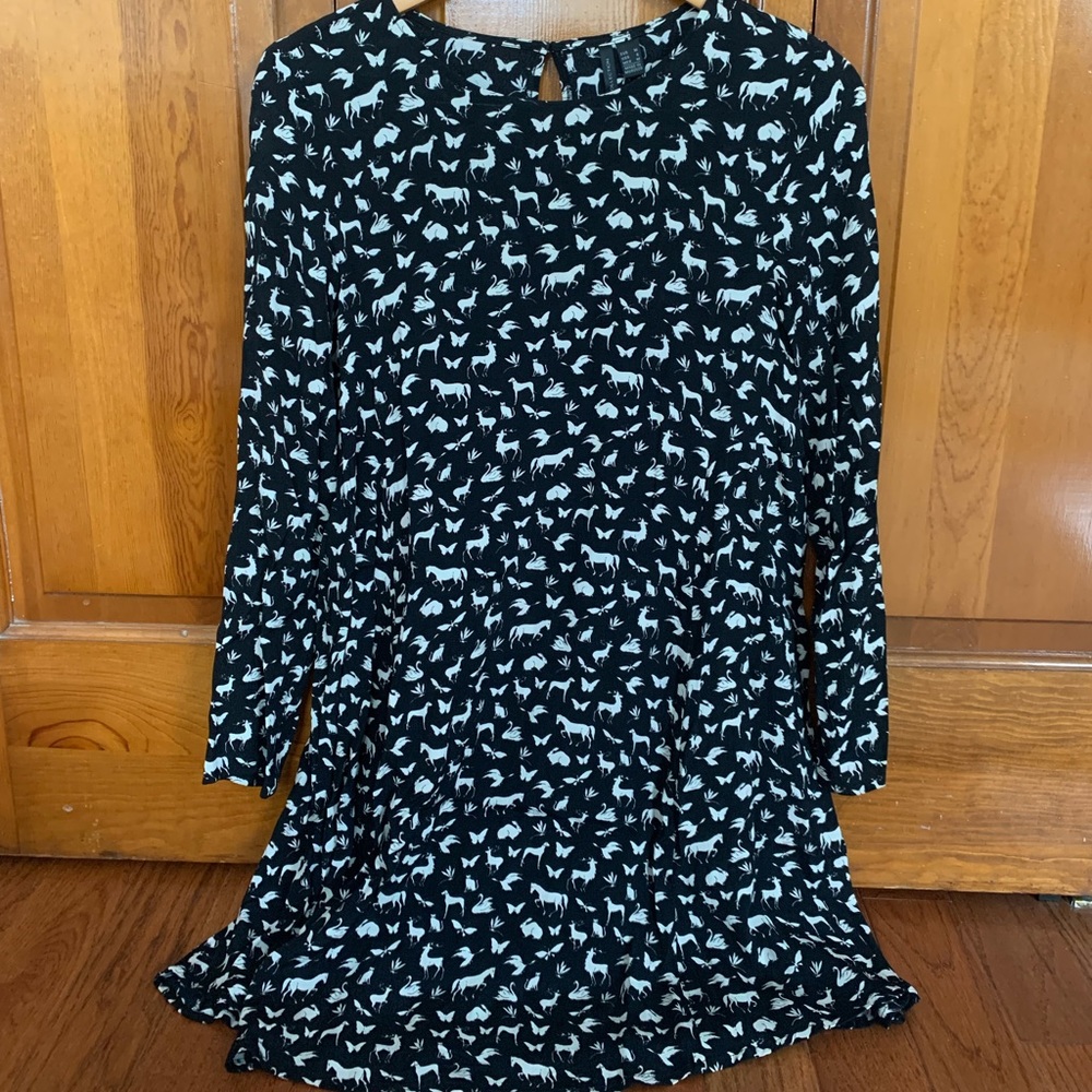 Black and White Animal Print Dress